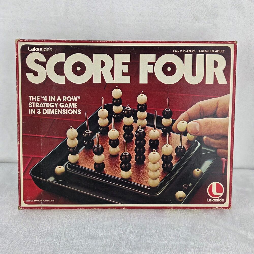 Vintage‎ Score Four Strategy Boardgame by Lakeside 1978 100% Complete